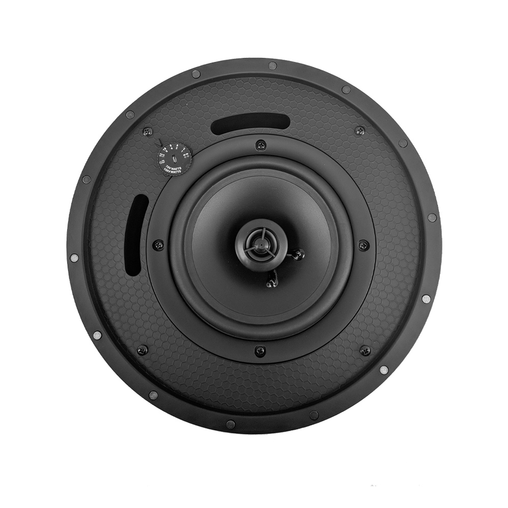 HF-T6FL: 6.5" Coaxial Frameless Commercial Ceiling Speakers (Single) - 70V/100V - 100W Max - UL2043 Plenum Rated